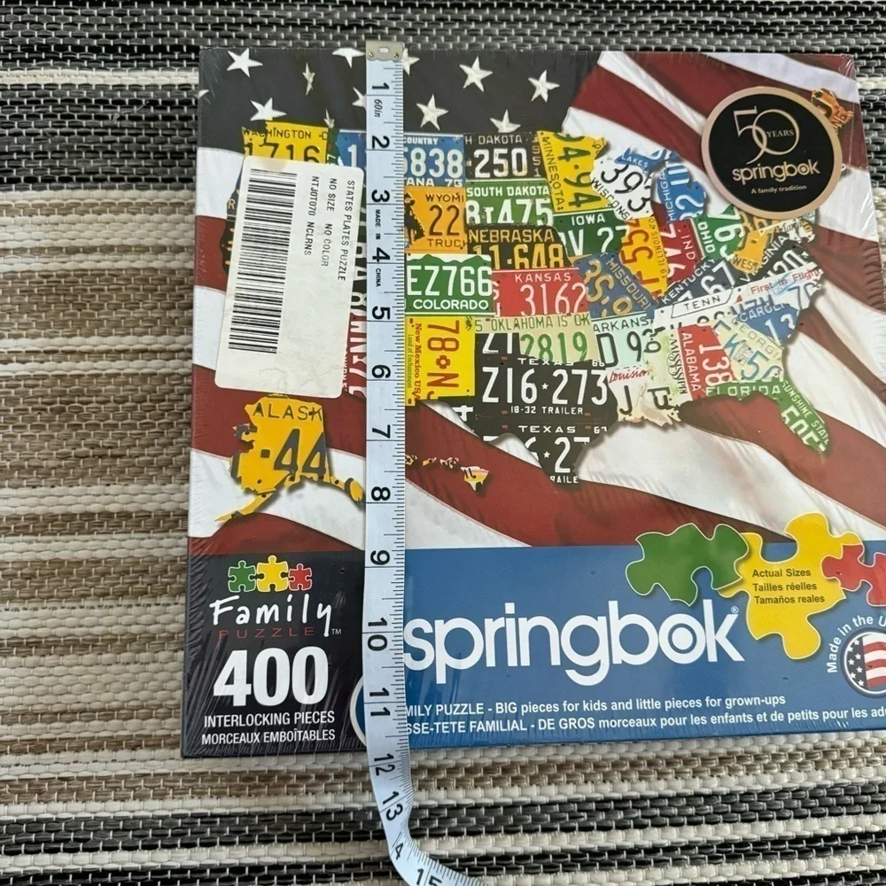 Springbok Family Puzzle States Plates 400 Pieces